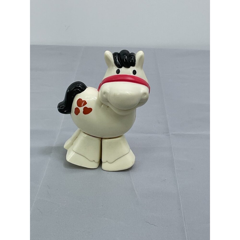 Vintage Fisher Price White Rocking Horse Little People Figure